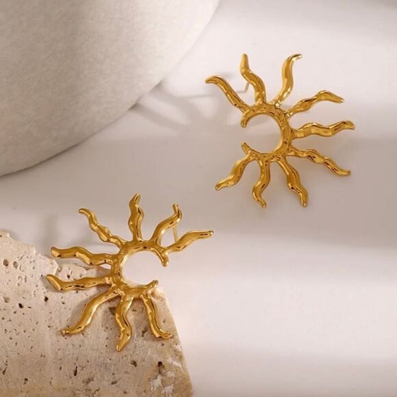 Sun statement earrings A70 - Picture 2 of 5